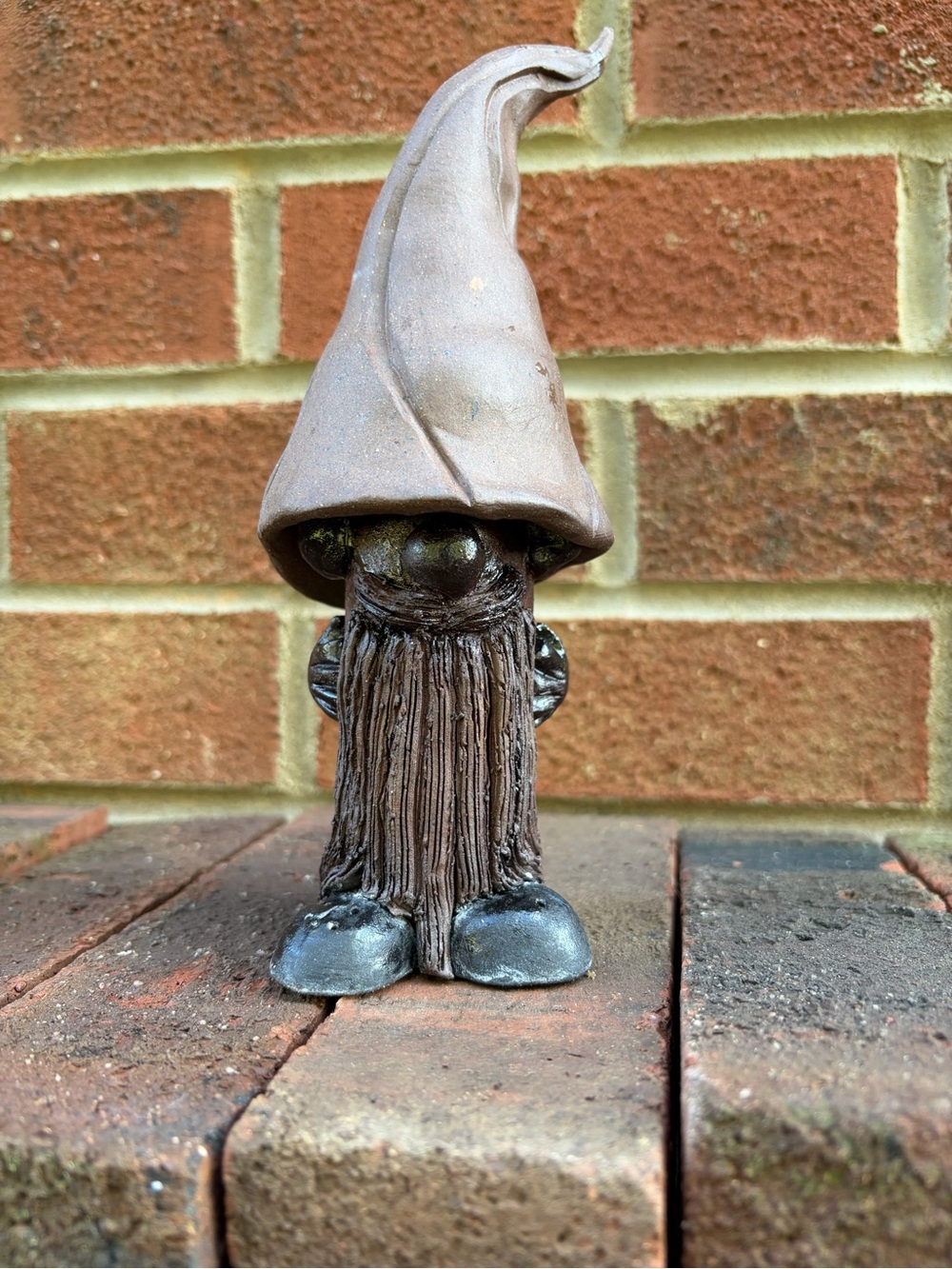 Artisan Brown and Tan Garden Gnome Statue